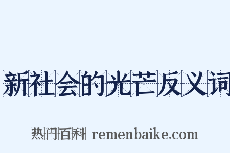新社会的光芒反义词是什么意思的图片